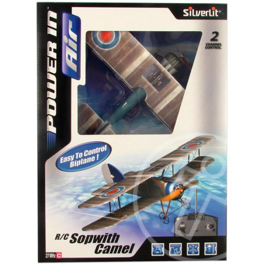 Sopwith Camel távirányítós kétfedelű repülőgép - kék