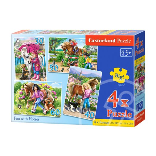Lovas móka 30, 40, 50 és 60 darabos puzzle