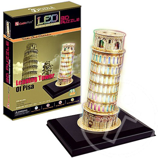 Pisai ferde torony világító 3D puzzle 15db - CubicFun