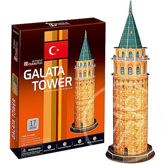 Galata-torony 3D puzzle 17db - CubicFun