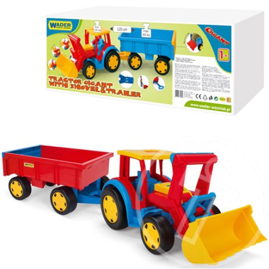 Wader Óriás traktor utánfutóval és homlokrakodóval