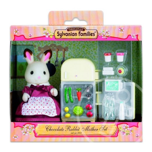 Sylvanian Families: Csoki Nyuszi mama hűtőszekrénnyel