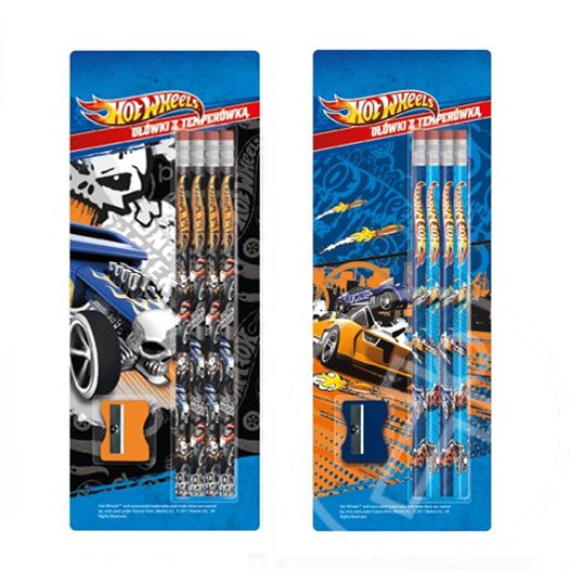 Hot Wheels 4db-os grafitceruza szett hegyezővel-többféle