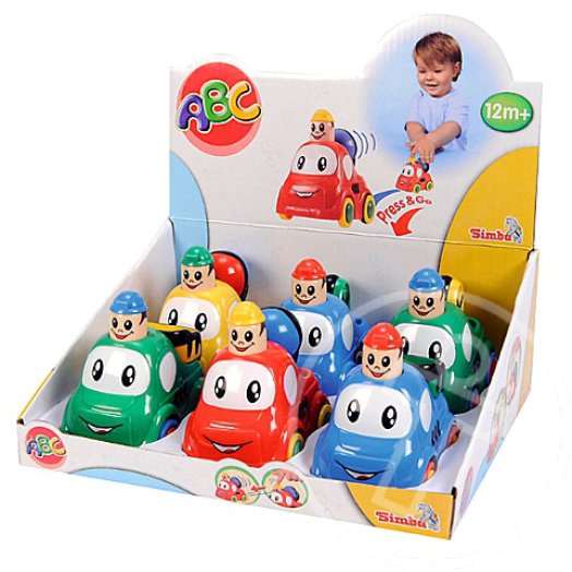 ABC Nyomd és megy mókás kisautó 4 színben - Simba Toys