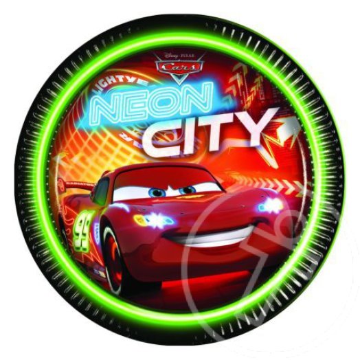 Verdák Neon party papír tányér 23cm 8db-os szett
