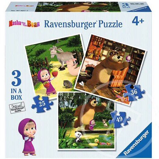 Masha és a Medve: 3 az 1-ben puzzle - 25, 36, 49 darabos