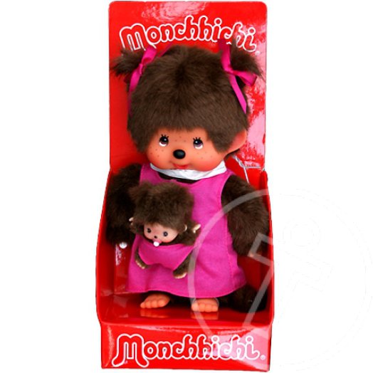 Monchhichi anyuka és kicsinye 20cm rózsaszín