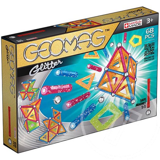 Geomag Glitter: Csillámos készlet - paneles - 68 db-os