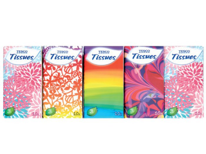 TESCO papír zsebkendő