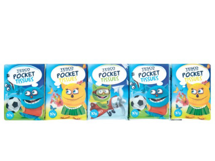 TESCO Kids Monster mini papír zsebkendő