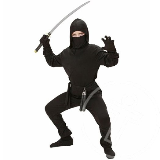 Fekete ninja jelmez 140cm