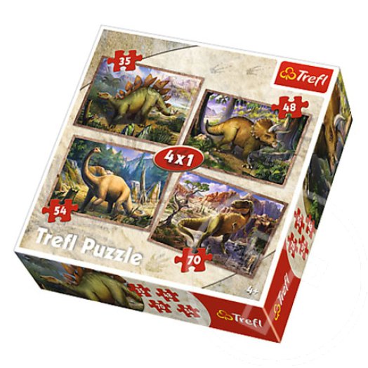 Dinoszauruszok 4 az 1-ben puzzle