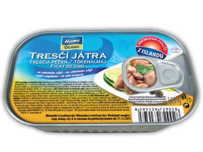 Hamé tőkehalmáj olajban