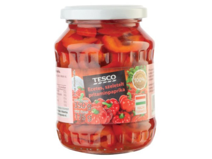 TESCO ecetes, szeletelt pritaminpaprika