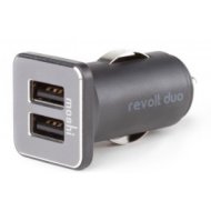 Moshi - Revolt Duo - Dual Port USB autós töltő Lightning kábellel - Fekete