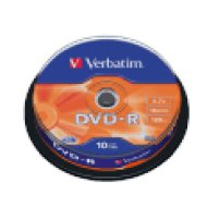 DVD-R lemez 4,7 GB 16x, 10db hengeren AZO