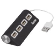 fekete 4 portos USB 2.0 HUB (12177)