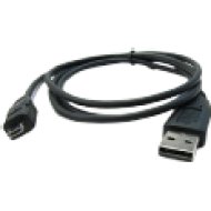 fekete microUSB - USB adatkábel