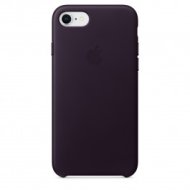 Apple - iPhone 8/7 bőrtok – mély padlizsán