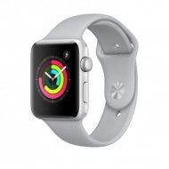 Apple Watch Series 3 - 42 mm-es, ezüstszínű alumíniumtok ködszürke sportszíjjal