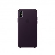 Apple - iPhone X bőrtok – mély padlizsán