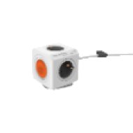 1513/EUEXRM PowerCube Extended Remote hálózati hosszabbító, 4 dugalj,1,5m,kapcsoló,fehér-narancs