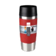 K3084114 TRAVEL MUG úti bögre 0.36L piros/ezüst