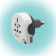 1.100210 Utazóadapter "WORLD TO SWITZERLAND USB"