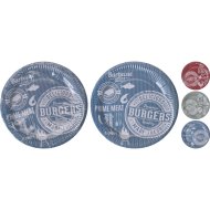 PAPÍRTÁNYÉR SZETT 10DB-OS ÁTM:23CM 3-FÉLE BARBECUE MINTÁS