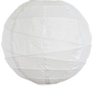 Papír lampion 45 cm szabálytalan bordázatú – fehér