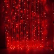 LED fényfüggöny – piros 3m x 3m (300 LED)