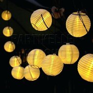 LED lampionfüzér – 230V (20 Fehér Lampion, 20 Fehér LED)