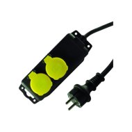 KÜLTÉRI ELOSZTÓ 2-ES 1,4M IP44      H07RNF 3G1,5MM2 SÁRGA/FEKET(259217)