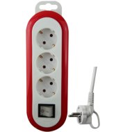 MERIDIAN ELOSZTÓ 3-AS 1,4M IP20 3X1,5MM2 FEHÉR/PIROS KAPCSOLÓS