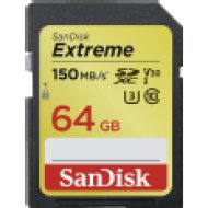 SDXC Extreme kártya 64GB, 150MB/s V30 UHS-I U3