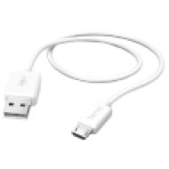 Adatkábel USB A - microUSB, fehér, 1,5m (123579)