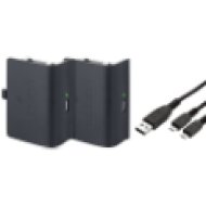 Twin Rechargeable Battery Pack akkucsomag + töltőkábel, fekete (VS2850)