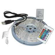 RGB LED SZALAG SZETT 2M MAX.7,2W/M IP65 USB, TÁVIRÁNYÍTÓVAL 30XSMD5050