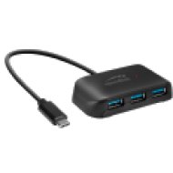 SNAPPY EVO USB Hub, 4-Port, Type-C USB 3.0, fekete (SL140202BK)