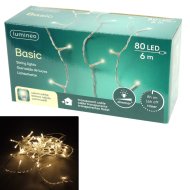 LED-es fényfüzér időzítővel, meleg fehér 6 m (80 LED)