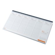 Fekvő asztali naptár fehér papíros 320x155 mm, kék tartótábla