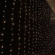 LED-es fényfüggöny, sorolható, hideg fehér 1,2×1,4m (84 LED)
