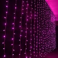 LED-es fényfüggöny, sorolható, lila 2×1,5m (100 LED)