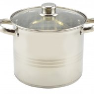 FAZÉK 5L-ES 20CM ÜVEG FEDŐVEL, ROZSDAMENTES