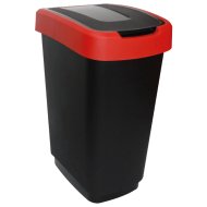 MŰANYAG SZEMETES 50L FEKETE/PIROS