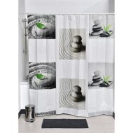PEVA DUNE ZUHANYFÜGGÖNY 180X180CM, PVC 12 KARIKÁVAL