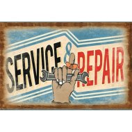 RETRO FÉMTÁBLA SERVICE REPAIR 20X30CM