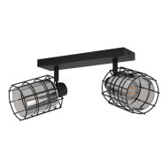 CONSACA FALI / MENNYEZETI LÁMPA E27 2X40W FEKETE/ÜVEG