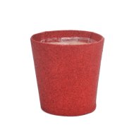 KASPÓ MŰANYAG 12,5 CM GLITTERES PIROS 12CM CSERÉPHEZ