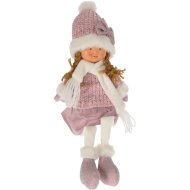DEKOR FIGURA ÜLŐ 45CM SAPKÁVAL RÓZSASZÍN/FEHÉR 2 MODELL